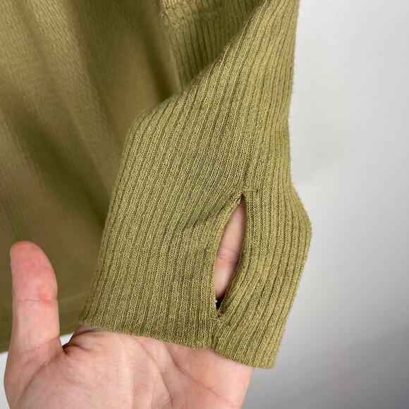 Free People We The Free Green Snowy Thermal Tunic Top Boat Neck Women's Large - Picture 9 of 12